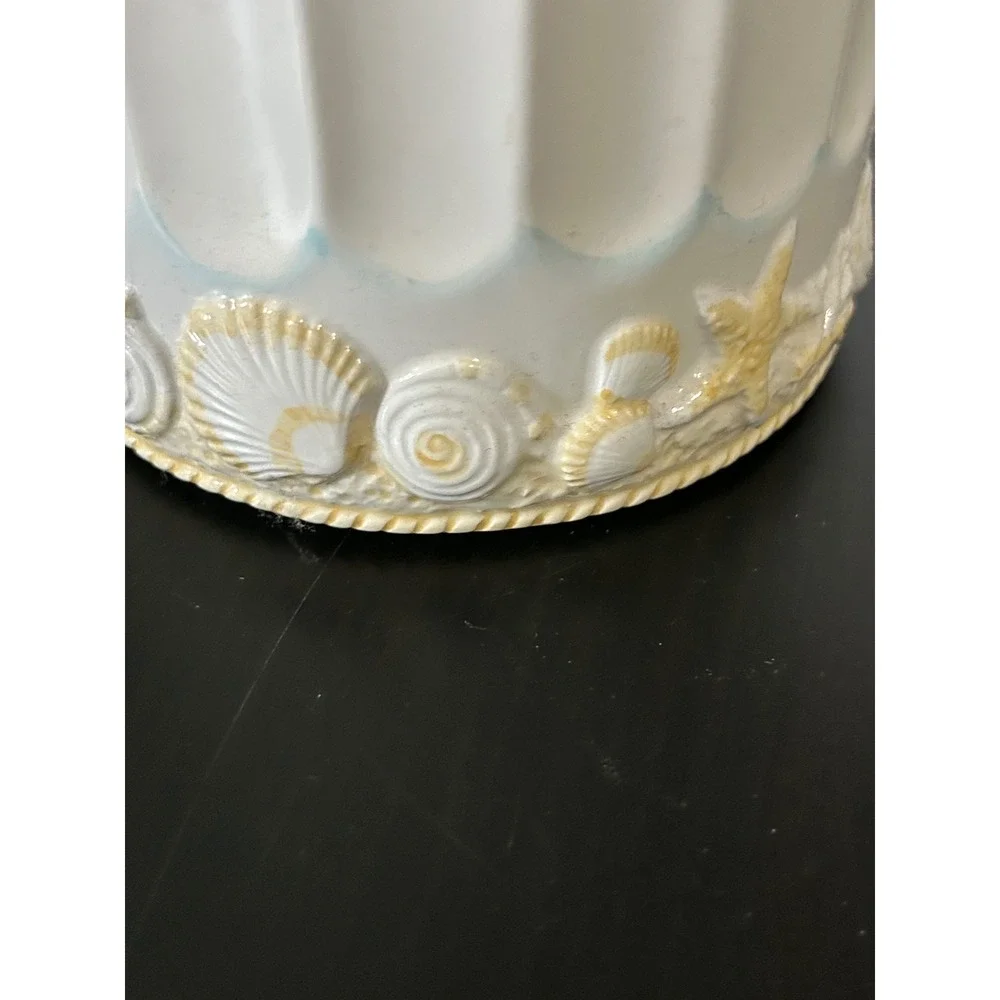 Electric Jar Warmer Sea Breeze Nautical Shells Ceramic Waxcessories 14886 White